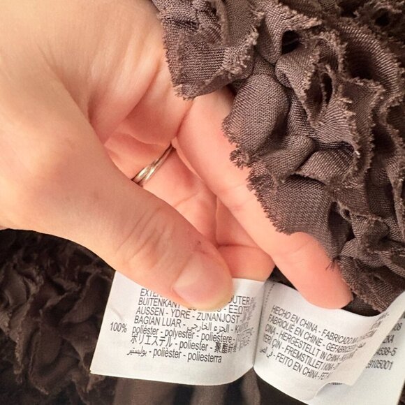 Zara Fluffy Voluminous Mini Dress NWT Chocolate Brown Size Large Blogger Fav - Picture 9 of 10